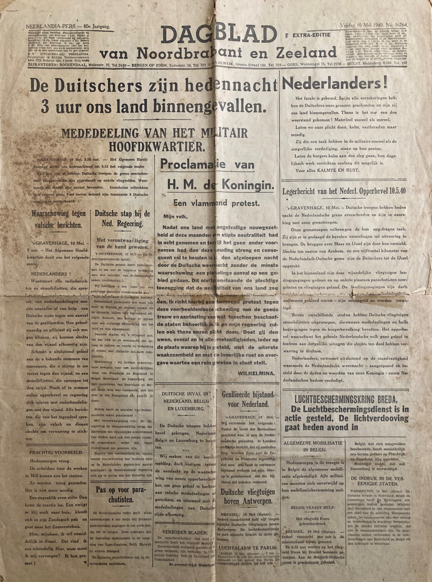 Krant 10 mei 1940